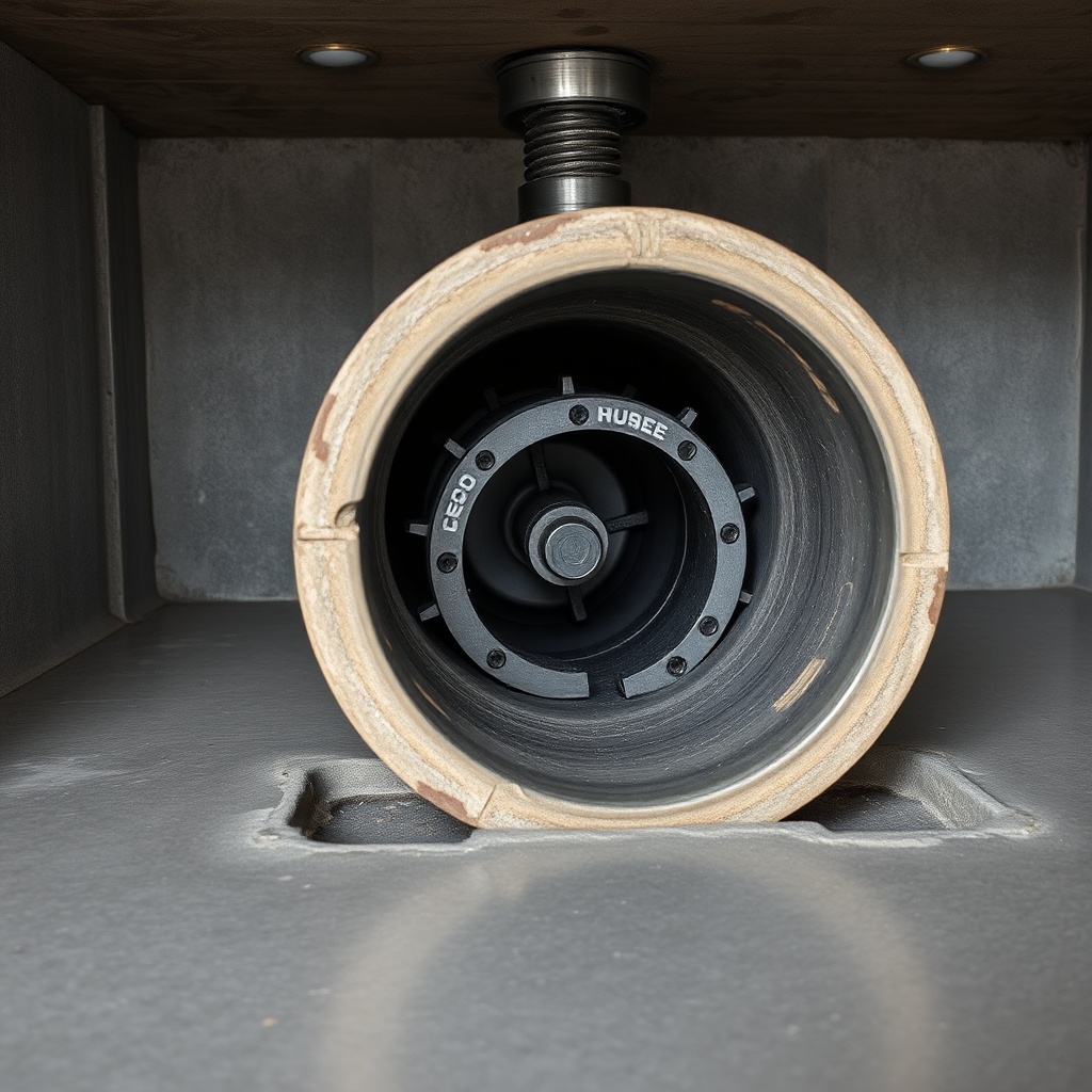 <A clean photorealistic photo showing an exposed section of a helical pier installed in a